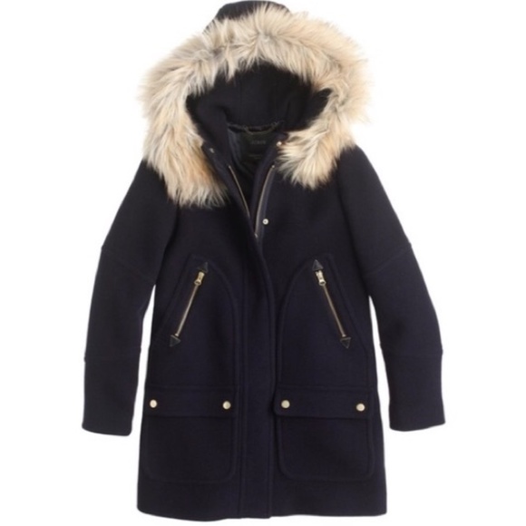 J. Crew Chateau Italian Wool Stadium Cloth Parka Coat - Picture 2 of 7